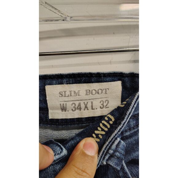 TK AXEL Slim Bootcut W 34 L 32 Men's Blue Denim Jeans - Picture 4 of 7